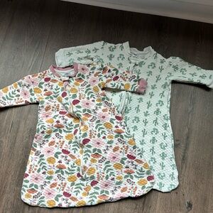 Hudson Sleep Sacks Quilted Floral Cactus Warm Baby Girl size Medium 6-12